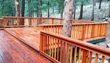 Custom Decks, Custom Redwood Decks, Woodland Park, Colorado, Mountain High Creations