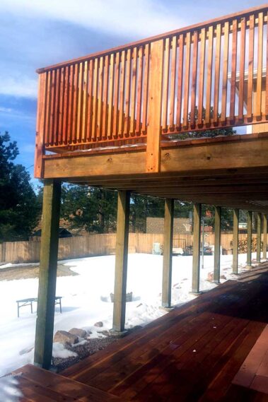 Custom Wood Decks, Custom Redwood Decks, Woodland Park, Colorado, Randy Railey, Mountain High Creations